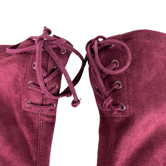 VINCE CAMUTO TAPLEY Burgundy Thigh High Block Heel Long Boots - Picture 10 of 14